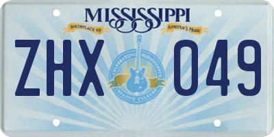 MS license plate ZHX049