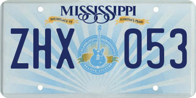 MS license plate ZHX053