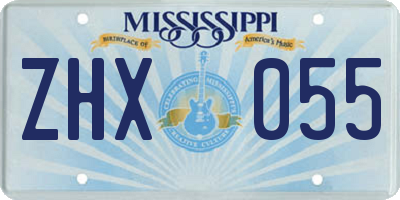MS license plate ZHX055