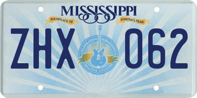MS license plate ZHX062