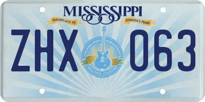 MS license plate ZHX063