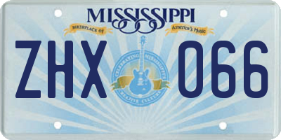 MS license plate ZHX066