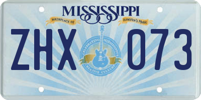 MS license plate ZHX073