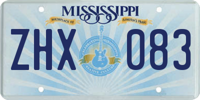 MS license plate ZHX083