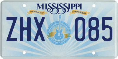MS license plate ZHX085