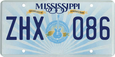 MS license plate ZHX086