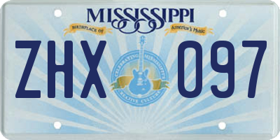 MS license plate ZHX097
