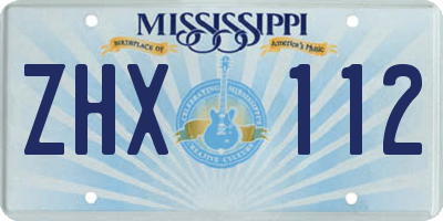 MS license plate ZHX112