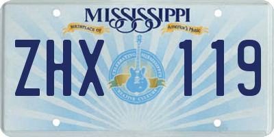 MS license plate ZHX119