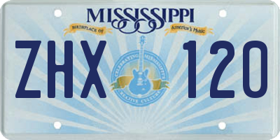 MS license plate ZHX120