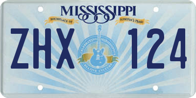 MS license plate ZHX124