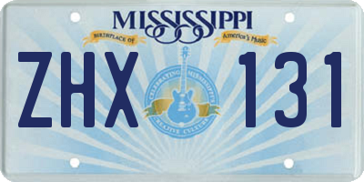 MS license plate ZHX131