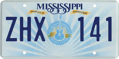 MS license plate ZHX141