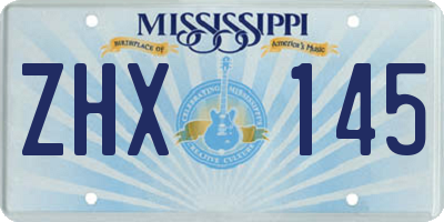 MS license plate ZHX145