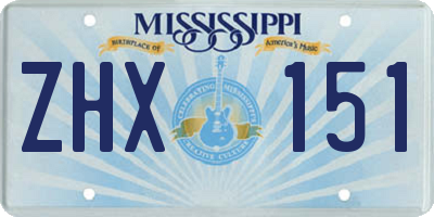 MS license plate ZHX151