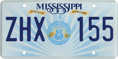 MS license plate ZHX155