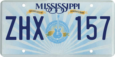 MS license plate ZHX157