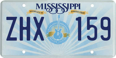 MS license plate ZHX159
