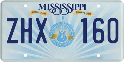 MS license plate ZHX160
