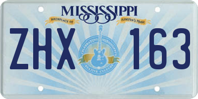 MS license plate ZHX163