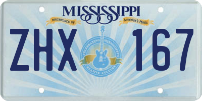 MS license plate ZHX167