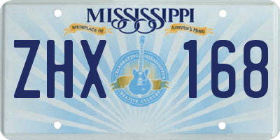 MS license plate ZHX168
