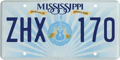 MS license plate ZHX170