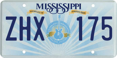 MS license plate ZHX175