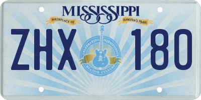 MS license plate ZHX180
