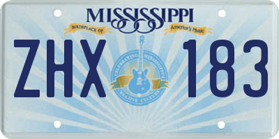 MS license plate ZHX183