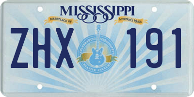 MS license plate ZHX191
