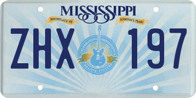 MS license plate ZHX197