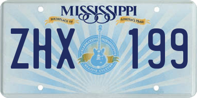 MS license plate ZHX199