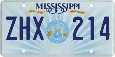 MS license plate ZHX214