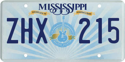 MS license plate ZHX215