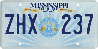 MS license plate ZHX237