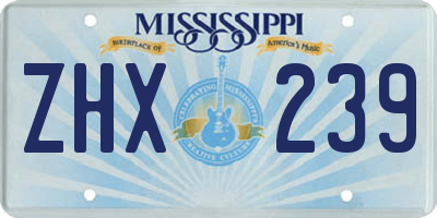 MS license plate ZHX239