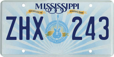 MS license plate ZHX243