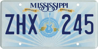 MS license plate ZHX245