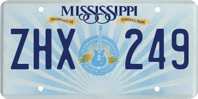 MS license plate ZHX249