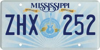MS license plate ZHX252