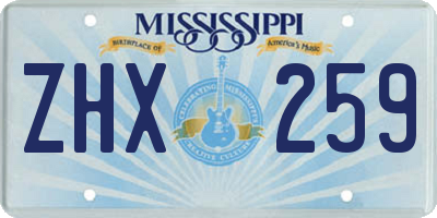 MS license plate ZHX259