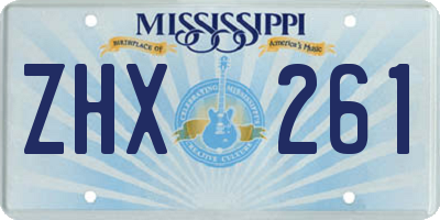 MS license plate ZHX261