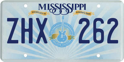 MS license plate ZHX262