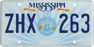 MS license plate ZHX263