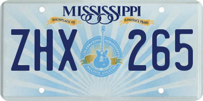 MS license plate ZHX265