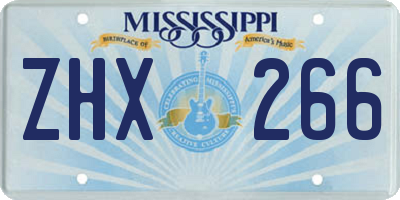 MS license plate ZHX266