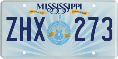 MS license plate ZHX273