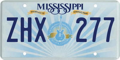 MS license plate ZHX277