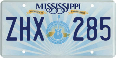 MS license plate ZHX285